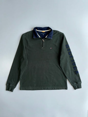Tommy Hilfiger | Quarter-Zip Logo Sweatshirt (L)