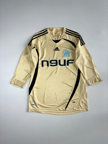 Adidas Olympique de Marseille 2008/09 Gold Third Kit Jersey – "Neuf" Sponsor (M)