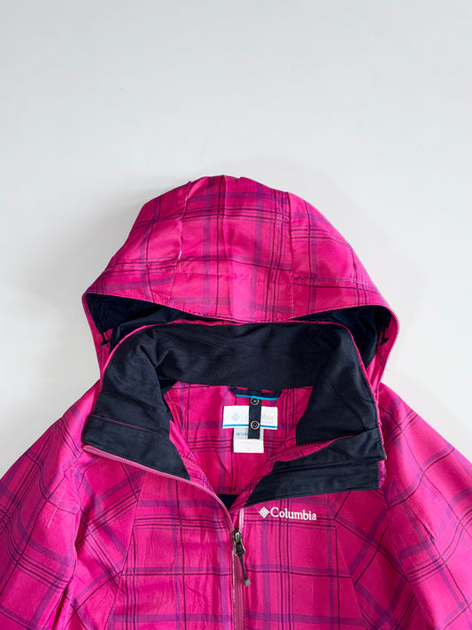 Columbia Pink Plaid Hooded Jacket (S)