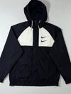 Nike Black & White Colorblock Hooded Windbreaker (XL)