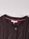 Tommy Hilfiger | Chocolate Brown Cable Knit Cardigan | (M)