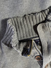 Tommy Hilfiger Grey Ribbed Knit Mock Neck Henley Sweater (L)