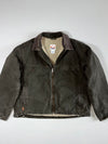 Sorel Dark Olive Zip-Up Workwear Jacket with Corduroy Collar – (2XL/3XL)