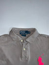 Polo Ralph Lauren Big Pony Polo Shirt #3 Sleeve Patch Pink Pony  Grey (L)