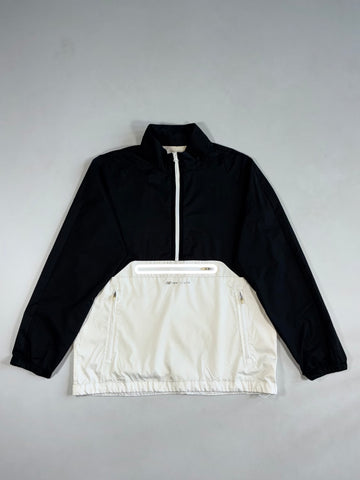 New Balance Black & White Half-Zip Pullover Windbreaker – Kangaroo Pocket (M)