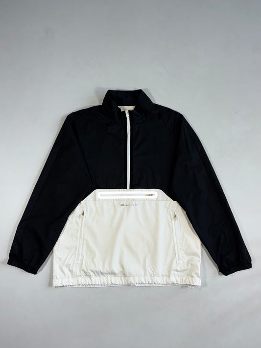 New Balance Black & White Half-Zip Pullover Windbreaker – Kangaroo Pocket (M)