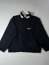 Vintage Nike Reversible Two-Tone Swoosh Jacket Black/Cream (2XL)