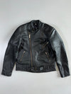 Vintage Belted Leather Heavy Biker Jacket (XL/2Xl)