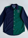 Tommy Hilfiger Colorblock Shirt Navy/Green “H” Patch, Kids (S)