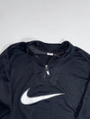 Vintage 90s Nike Big Swoosh Quarter-Zip Track Pullover – Black (2XL)