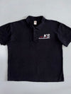 Vintage Black “KS Krankenfahrdienst” German Workwear Polo T-Shirt (XL)