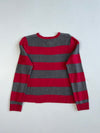 Chaps Classics Red & Grey Striped Cable Knit Sweater (M)