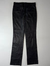 Vintage Black Genuine Leather 5-Pocket Straight Pants (W:32) (L:45)