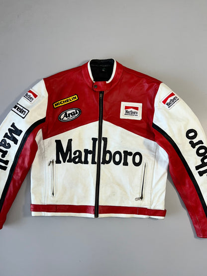 !                                                                                                                                                                                 Marlboro RARE F1 Racing Jacket in Ultra Premium Pure Leather (SUPER RARE) (L)