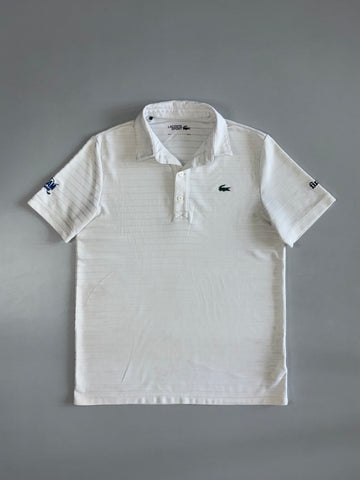 Lacoste Sport White Performance Polo – Croc Logo (M/L)