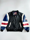 Vintage U.S. Authentics by Michael Hoban Genuine Leather USA Flag Bomber Jacket (M)