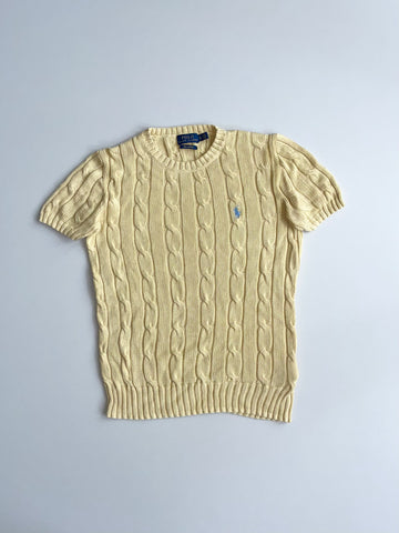 Polo Ralph Lauren Cable Knit Short Sleeve Sweater Cream (XS)