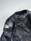 Dainese Stealth Black Genuine Leather Armoured Moto Racing Jacket PADDED (Back Hump) (M)
