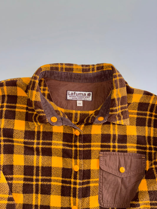 Lafuma Yellow & Brown Plaid Fleece Shirt Jacket Women’s (M)