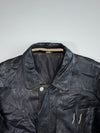 Jack & Jones Black Leather Varsity Bomber – Back Logo Patch (L/XL)