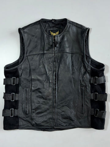 Tactical Style Genuine Leather Vest (2XL)