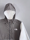 The North Face Denali Fleece Jacket White Grey Polartec Recycled Hooded (M)