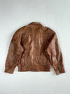 Vintage 90s London Fog Charcoal Leather Bomber – Contrast Suede Collar (M)