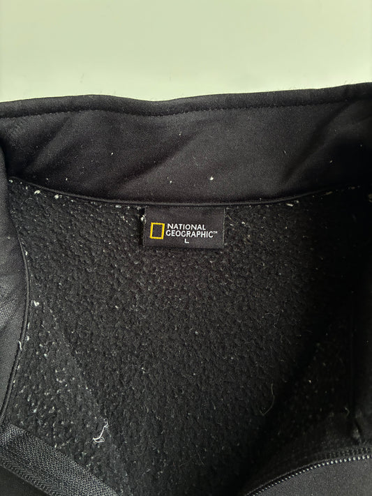 National Geographic Fleece-Lined Track Jacket – Black | (M)