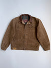 ZThe Heritage Vintage Marlboro Classics Hard Cotton Canvas  Leather Collar  Work Jacket (RARE) (L/XL)