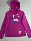 Roots Magenta Athletic Dept. Est. 1973 Zip-Up Hoodie with Chenille Logo (S)