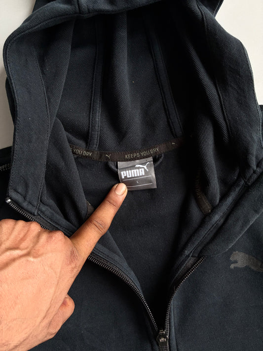 Puma Zip-Up Jacket | Black | Keeps You Dry Tech (L)