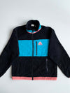 FILA Colorblock Sherpa Fleece Jacket – Black/Blue/Pink (S)
