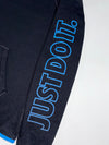 Nike Dri-Fit "Just Do It" Sleeve Print Pullover Hoodie – Black/Blue (M)