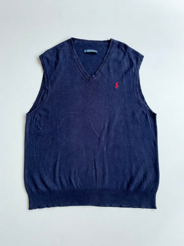 Polo Ralph Lauren Pima Cotton V-Neck Sweater Vest – Navy (M)