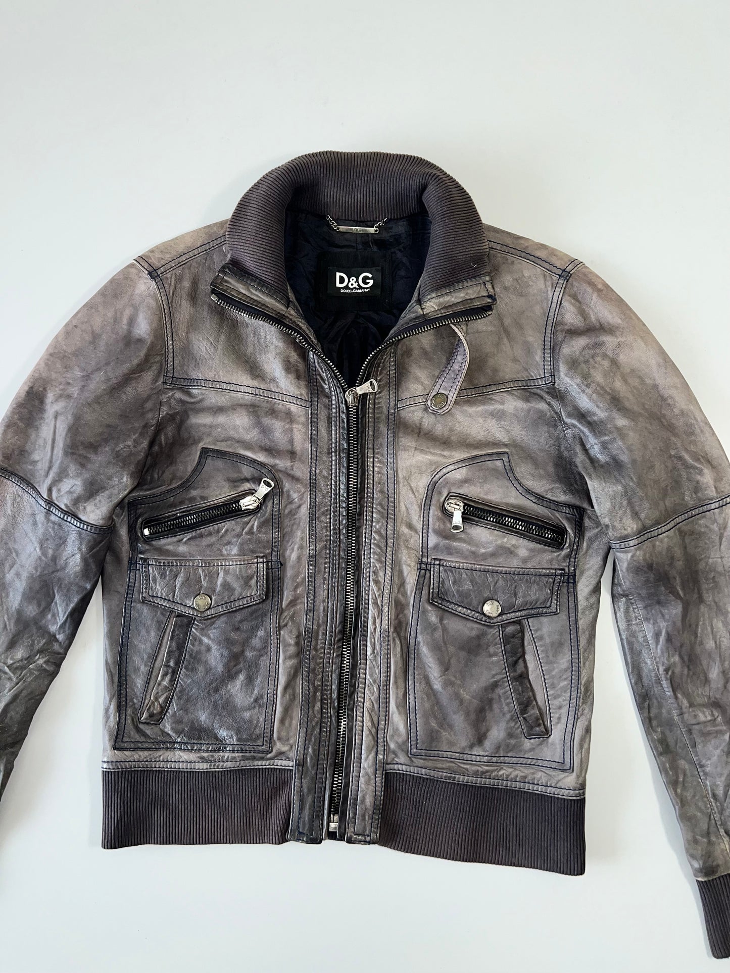 ZDolce&Gabbana Men's Vintage Y2K Leather Jacket (M/L)