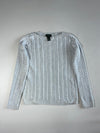 Lauren Ralph Lauren Cable Knit Boat Neck Sweater – Pale Blue (M/L)