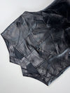Vintage Leather Vest – Genuine Leather Waistcoat Black (S)