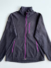Kappa Black Grid Fleece Full Zip Jacket – Purple Zip Details – (S/M)