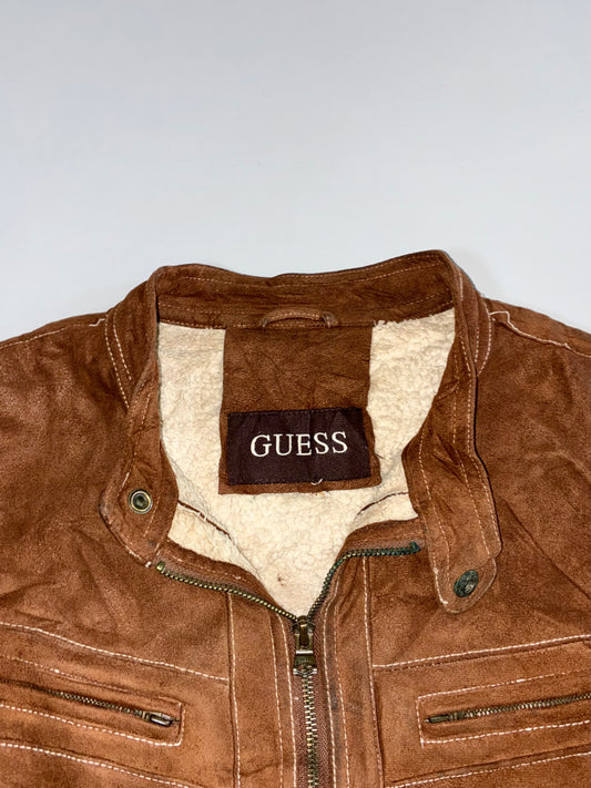 Guess Premium Original Leather Jacket (Furr Inside) (M)