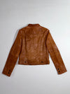 She's by Aenoc Studded Leather Jacket Moto Style Women’s (XS)