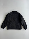 Reversible Jacket | Nylon Windbreaker & Fleece | Black with White Stripe Sleeves | Inspired Piece (S/M)