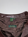 Danier Leather Button-Up Vest Dark Brown Womens leather, V-neck (M)