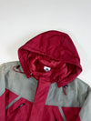 Vintage 90s Adidas Hooded Padded Jacket – Burgundy/Grey (2XL)