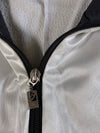 Vintage 90s Asics Activewear Line Taped Track Jacket – Black & White (L)