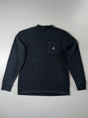 Jordan Brand Est. 1985 Waffle-Knit Mock Neck Long Sleeve Pocket Tee (L)
