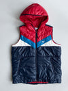 Adidas | Colorblock Hooded Puffer Vest Red Navy White (M)