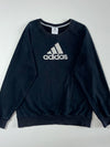Adidas Big Logo Embroidered Crewneck Sweatshirt  Black  (M)