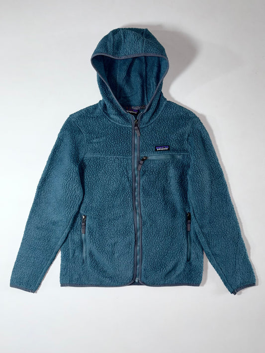 Patagonia Sherpa Fleece Full-Zip Hoodie – Blue Made in Sri Lanka (S)