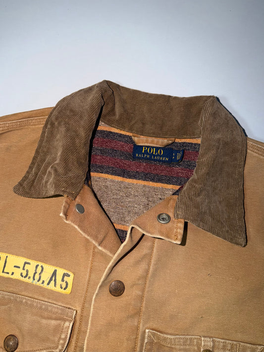 Polo Ralph Lauren Vintage Multi-Patch Canvas Expedition Chore Jacket Rare Collector’s Piece (M)