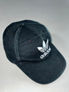 Adidas Originals Big Trefoil Embroidered Washed Black Cap (Adjustable)